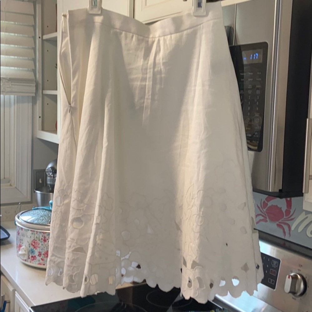 NWT Loft White Spring midi Skirt